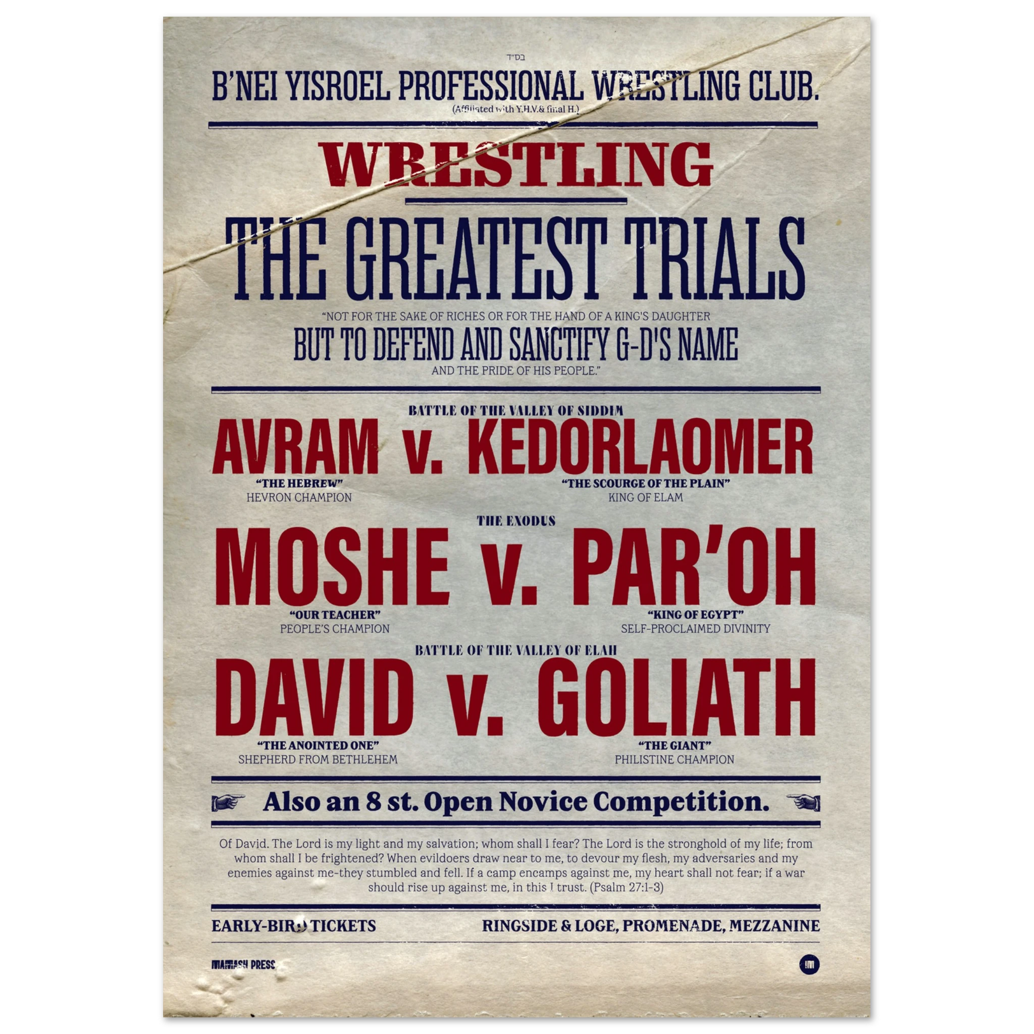 The Greatest Trials — Vintage Wrestling Fine Art Poster