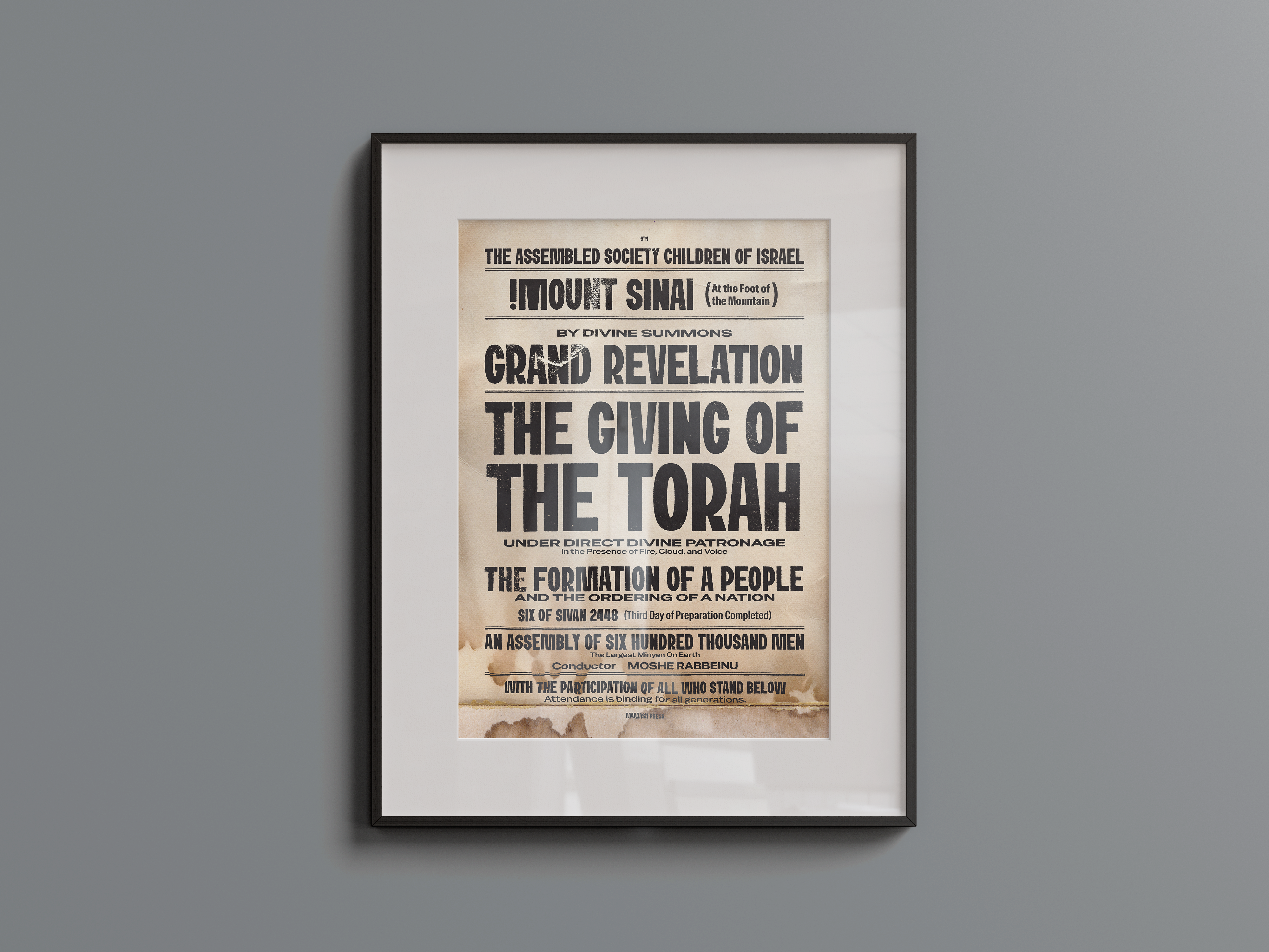 The Giving of the Torah | Mount Sinai Vintage Poster