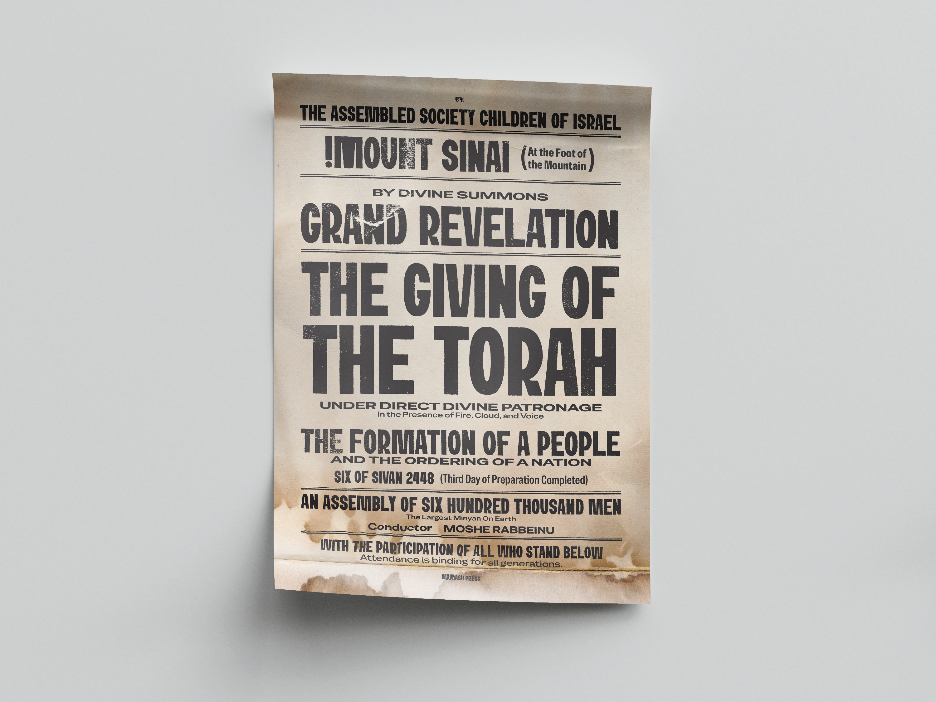 The Giving of the Torah | Mount Sinai Vintage Poster