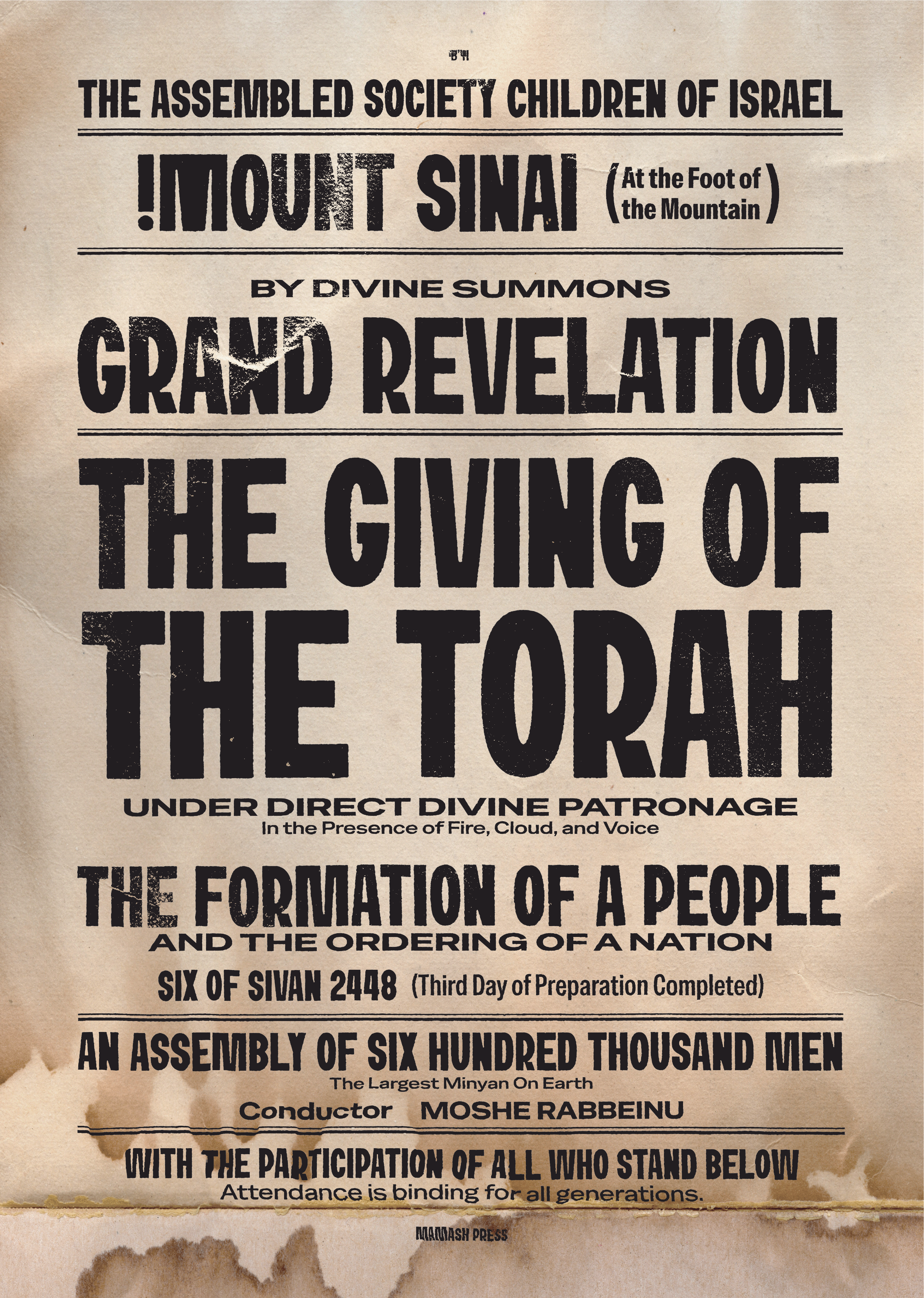The Giving of the Torah | Mount Sinai Vintage Poster