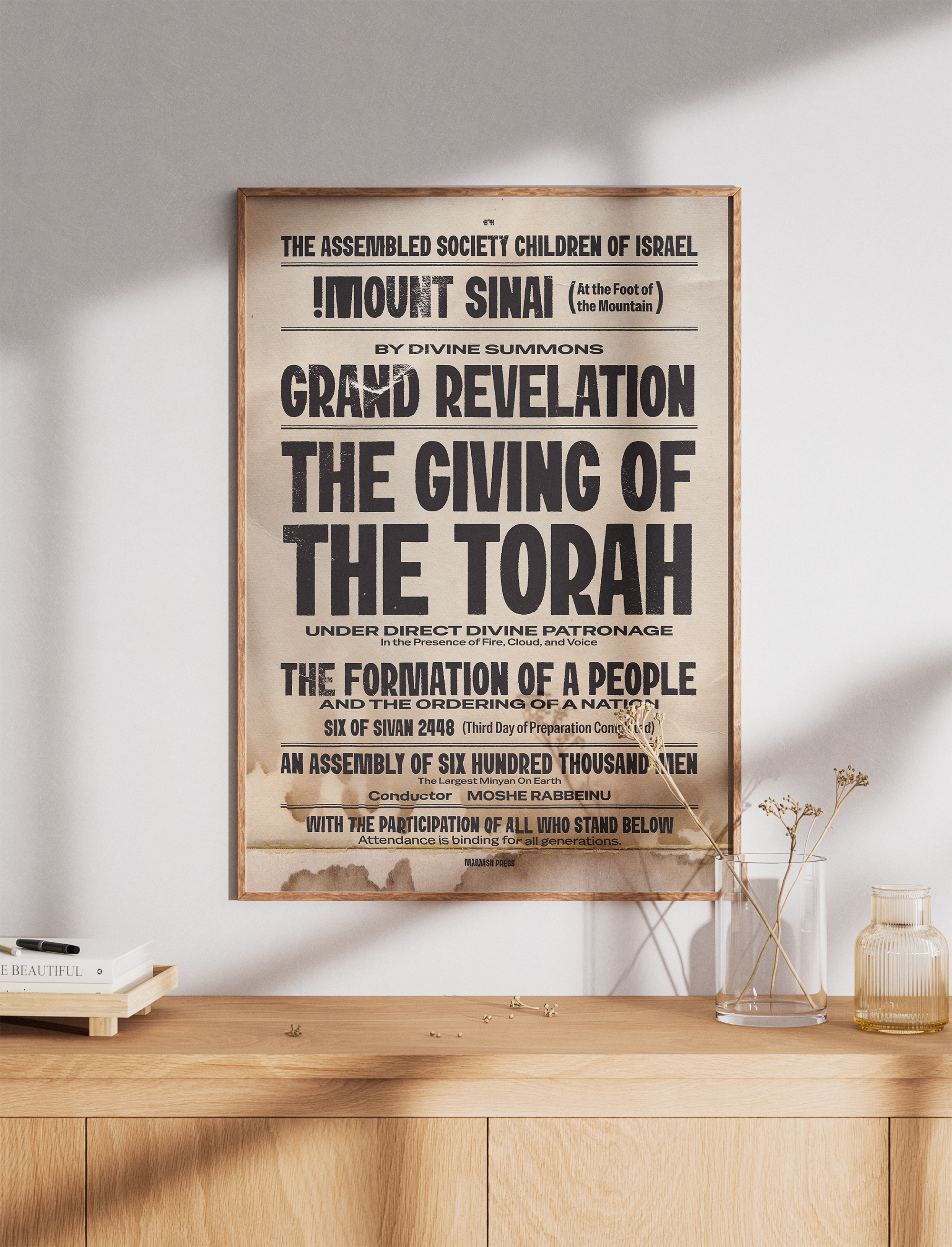 The Giving of the Torah | Mount Sinai Vintage Poster